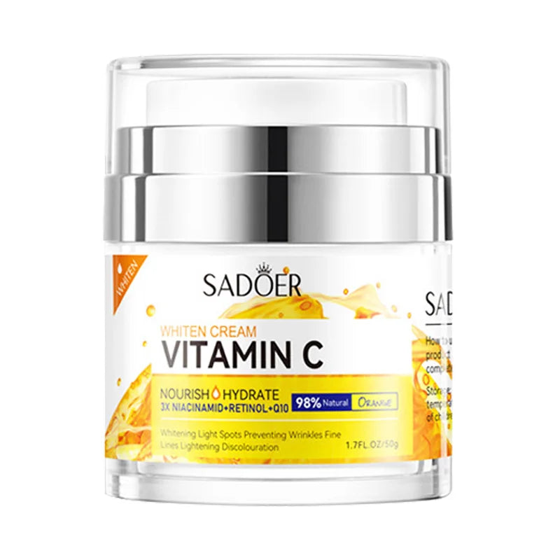 SADOER Vitamin C Collagen Face Cream Firming Moisturizing Brightening Hydrating Facial Cream Day Creams Beauty Face Skin Care
