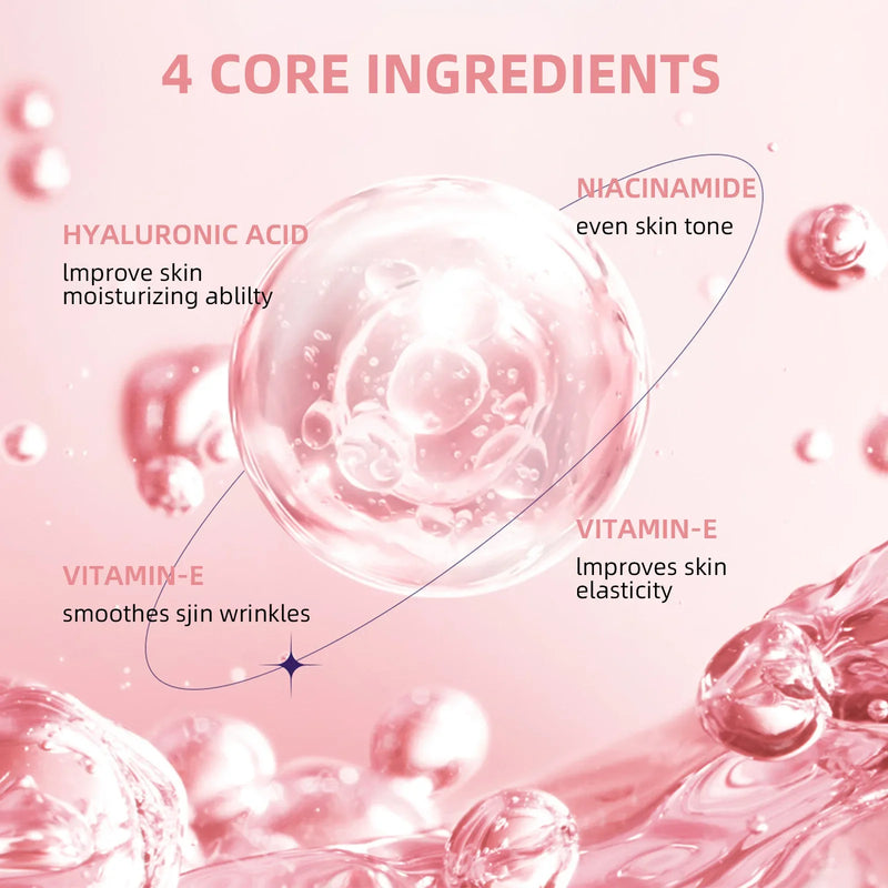 4IN1 Facial Serum Hyaluronic Acid Niacinamide VC VE Serum Cosmetics Dark Spot Remover Hydrating Moisturize Beauty Whiten Makeup