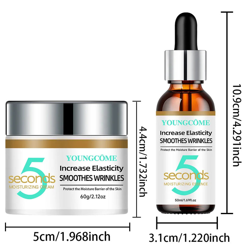 YOUNGCOME Retinol Collagen 5 Second Moisturizing Cream + Essence Set, deeply nourishes moisturizes skin, leaving skin radiant