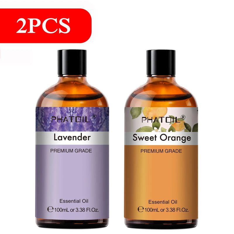 PHATOIL 100ML Eucalyptus Rose Essential Oils Lavender Indian Sandalwood Bergamot Cinnamon Lemongrass Essential Oils For Skin