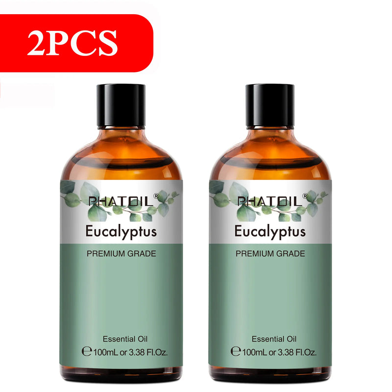 PHATOIL 100ML Eucalyptus Rose Essential Oils Lavender Indian Sandalwood Bergamot Cinnamon Lemongrass Essential Oils For Skin