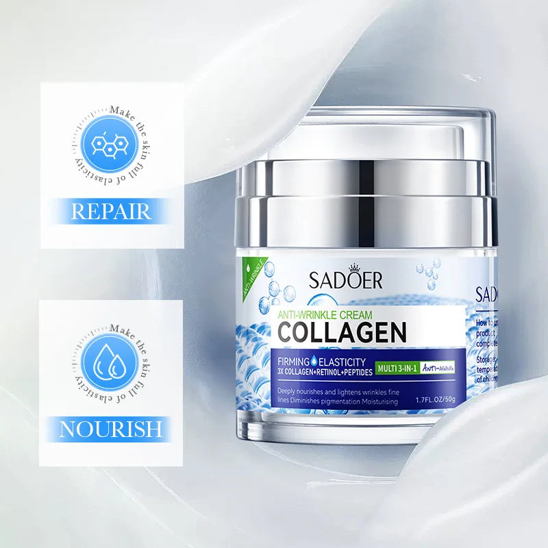SADOER Vitamin C Collagen Face Cream Firming Moisturizing Brightening Hydrating Facial Cream Day Creams Beauty Face Skin Care