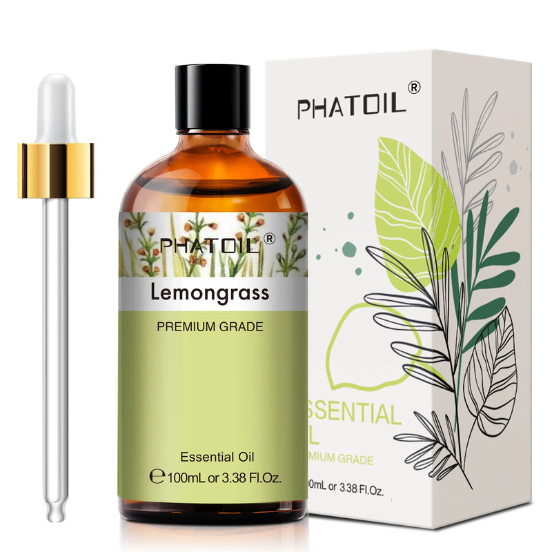 PHATOIL 100ML Eucalyptus Rose Essential Oils Lavender Indian Sandalwood Bergamot Cinnamon Lemongrass Essential Oils For Skin