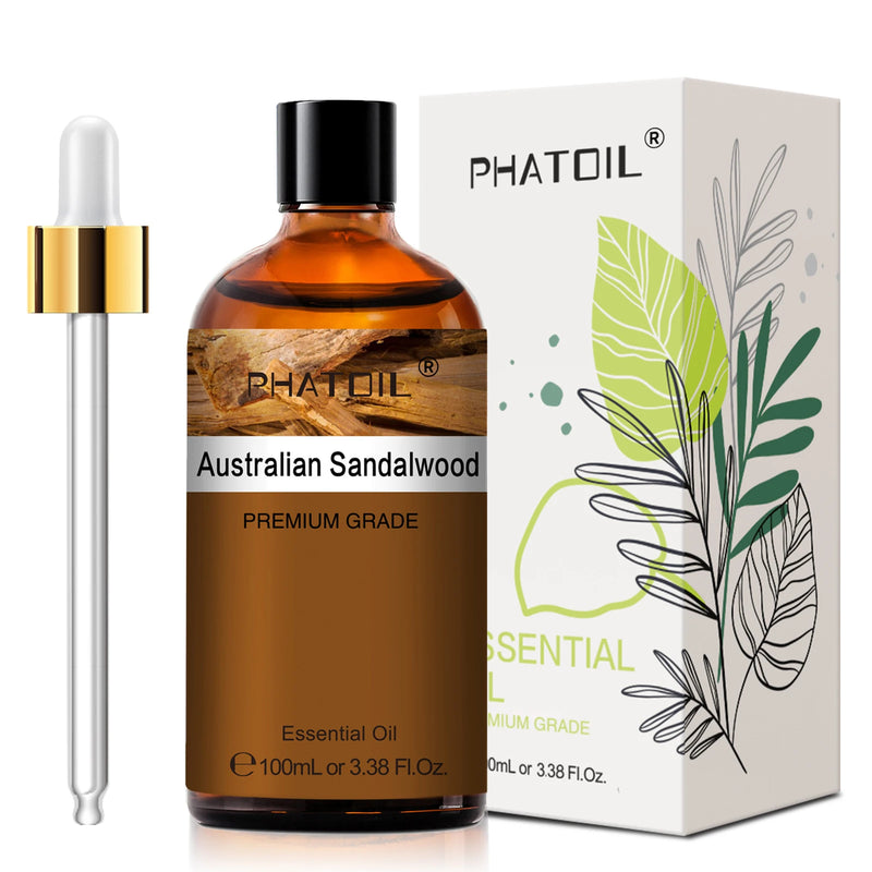 PHATOIL 100ML Eucalyptus Rose Essential Oils Lavender Indian Sandalwood Bergamot Cinnamon Lemongrass Essential Oils For Skin