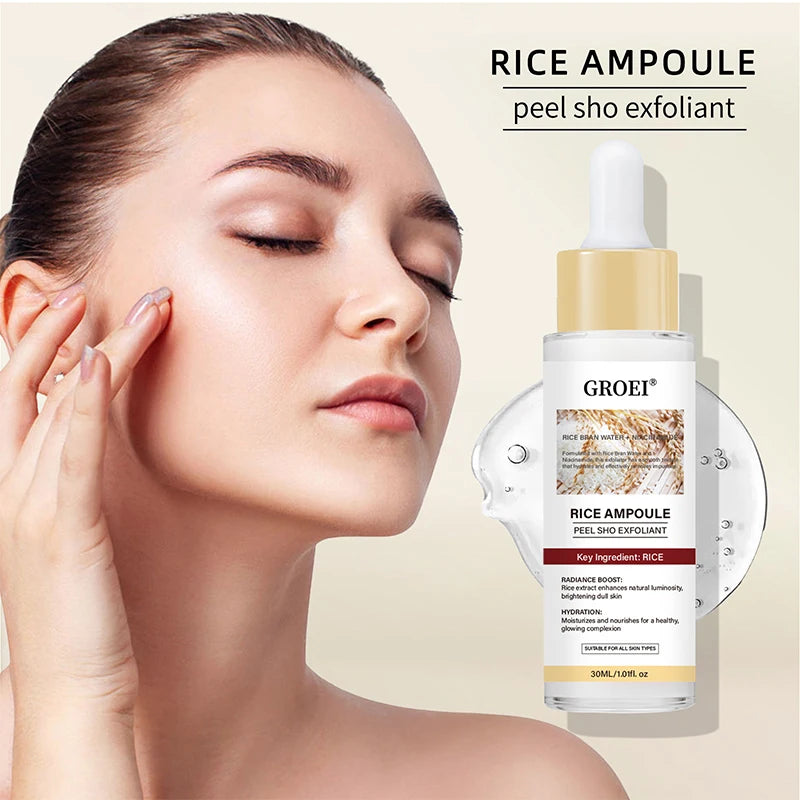 Glow Rice Ampoule Rice Essence Moisturizing And Hydrating Gentle Cleansing Peel Shot Exfoliant Repair Skin Niacinamide Essences