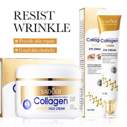 SADOER Collagen Skin Care Sets Moisturizing Anti-aging Face Cream Anti Dark Circles Eye Cream Eyes Facial Travel Size Skin Care