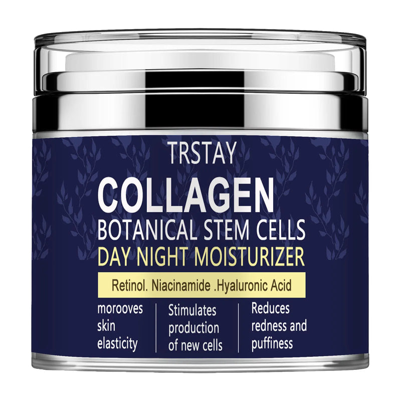 Collagen Face Moisturizer with Airless Pump - Collagen Botanical Stem Cells Cream for Skin with Retinol, Niacinamide