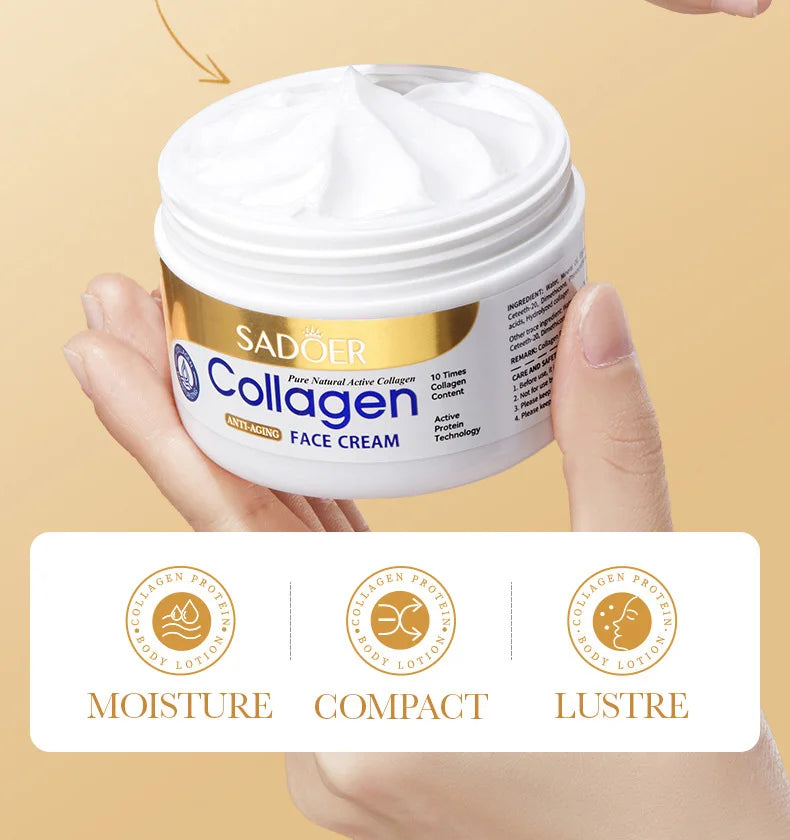 SADOER Collagen Skin Care Sets Moisturizing Anti-aging Face Cream Anti Dark Circles Eye Cream Eyes Facial Travel Size Skin Care