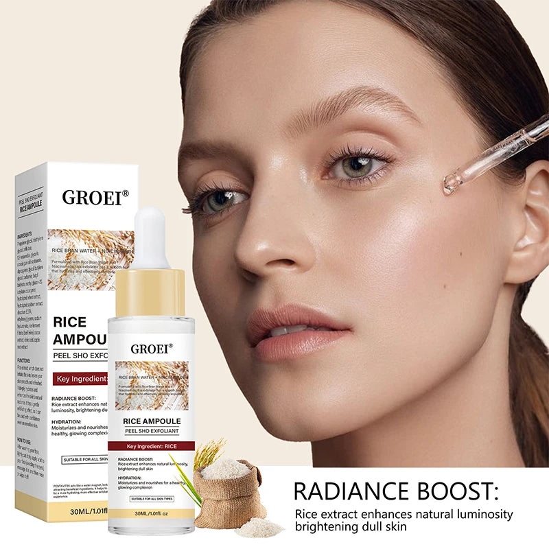 Glow Rice Ampoule Rice Essence Moisturizing And Hydrating Gentle Cleansing Peel Shot Exfoliant Repair Skin Niacinamide Essences
