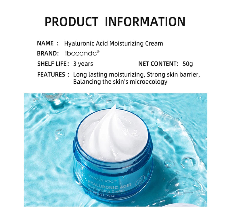 Hyaluronic Acid Gel Cream Hydrating Face Moisturizer For Hydrate&Smooth Extra-Dry Skin Nourishing Improve Dryness Facial Lotion