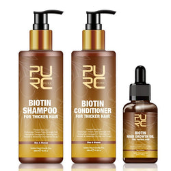 PURE Hair Care Ginger Biotin Three-piece Shampoo Conditioner Repair Dry And Frizz Essential Oil