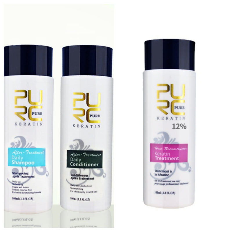 PURE Straightening Hair Repair And Straighten Damage Hair Products Brazilian Keratin Treatment  Purifying Shampoo