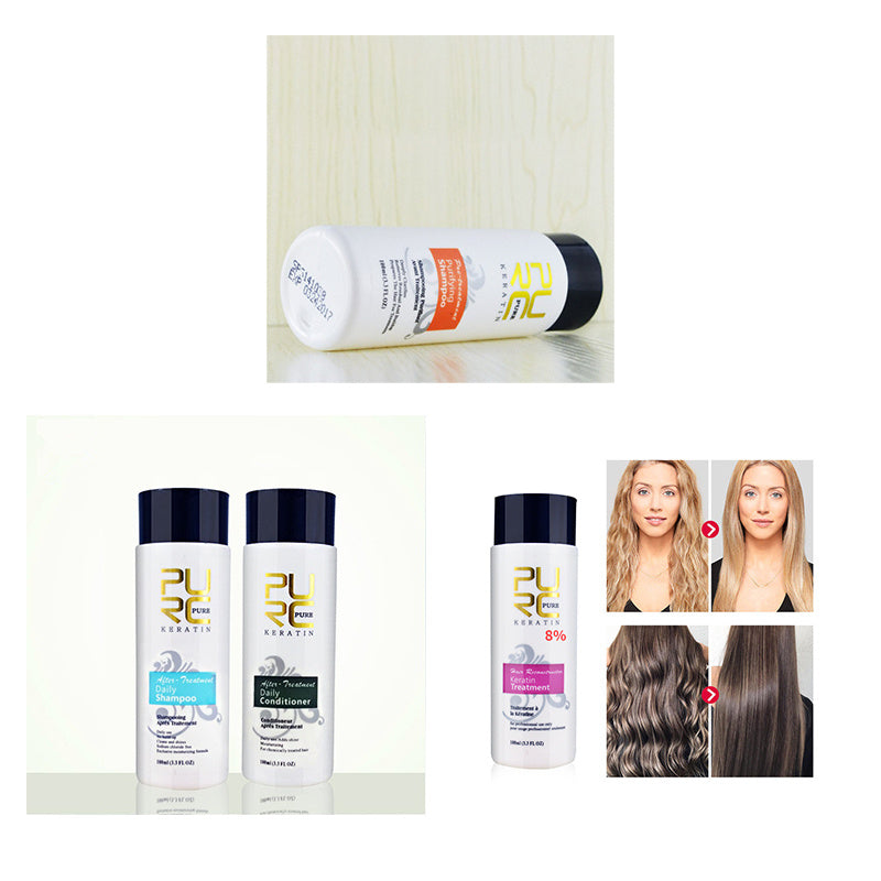 PURE Straightening Hair Repair And Straighten Damage Hair Products Brazilian Keratin Treatment  Purifying Shampoo